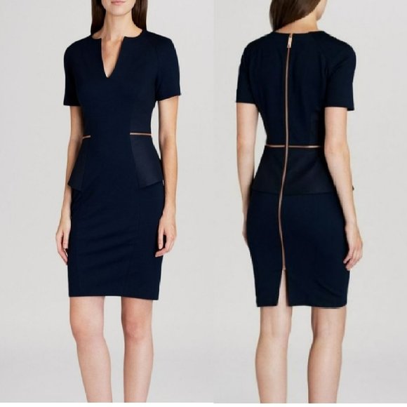 Ted Baker London Dresses & Skirts - Ted Baker Navy 'Maddiye' Peplum Dress Sz 2